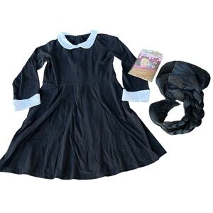 Wednesday Addams Halloween Costume with Wig Youth Medium GUC